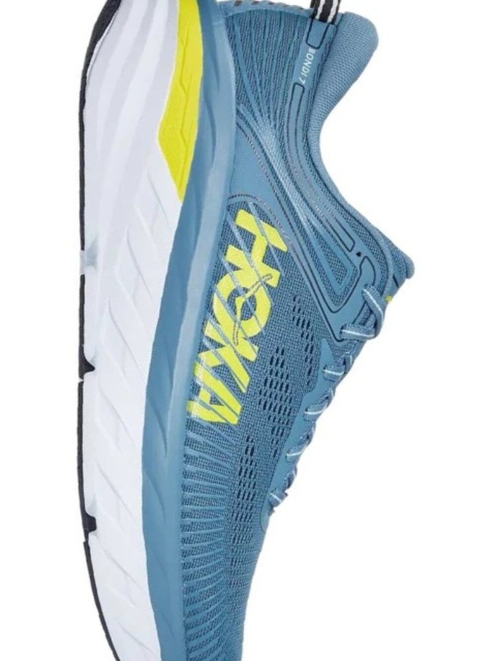 New HOKA ONE ONE Bondi 7 Men's Running Shoes, Provincial Blue / Citrus, Size 10